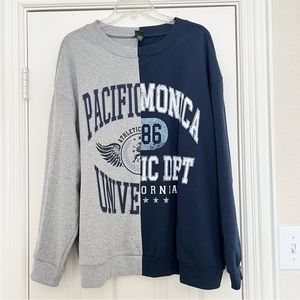 Wild Fable Split Color Half & Half Crewneck Sweatshirt 1X